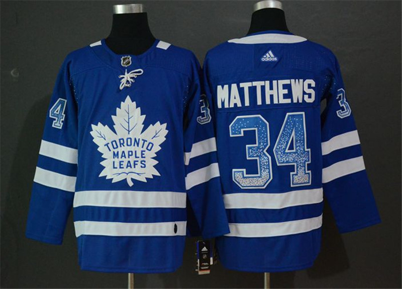 Maple Leafs 34 Auston Matthews Blue Drift Fashion  Jersey