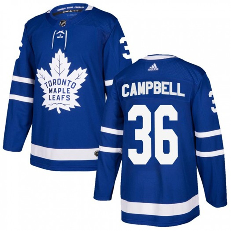 Maple Leafs 36 Jack Campbell Blue Adidas Jersey