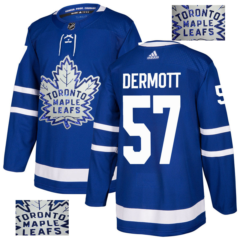Maple Leafs 57 Travis Dermott Blue  Jersey