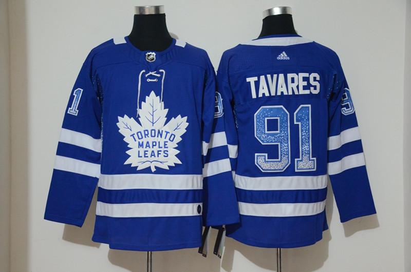 Maple Leafs 91 John Tavares Blue Drift Fashion  Jersey