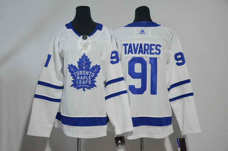 Maple Leafs 91 John Tavares White Women  Jersey