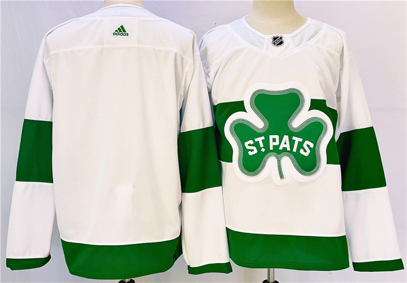Maple Leafs Blank White St Patricks Adidas Jersey