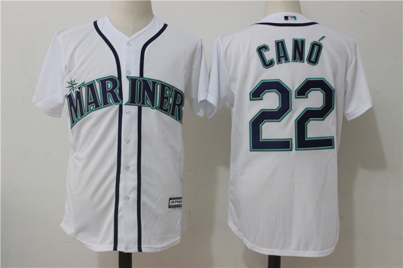 Mariners 22 Robinson Cano White Cool Base Jersey