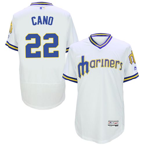 Mariners 22 Robinson Cano White Flexbase Authentic Collection Cooperstown Stitched MLB Jersey