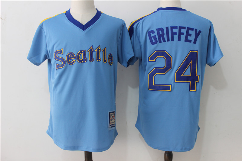 Mariners 24 Ken Griffey Jr. Blue Cooperstown Collection Jersey