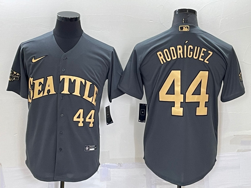 Mariners 44 Julio Rodriguez Charcoal Nike 2022 MLB All Star Cool Base Jersey