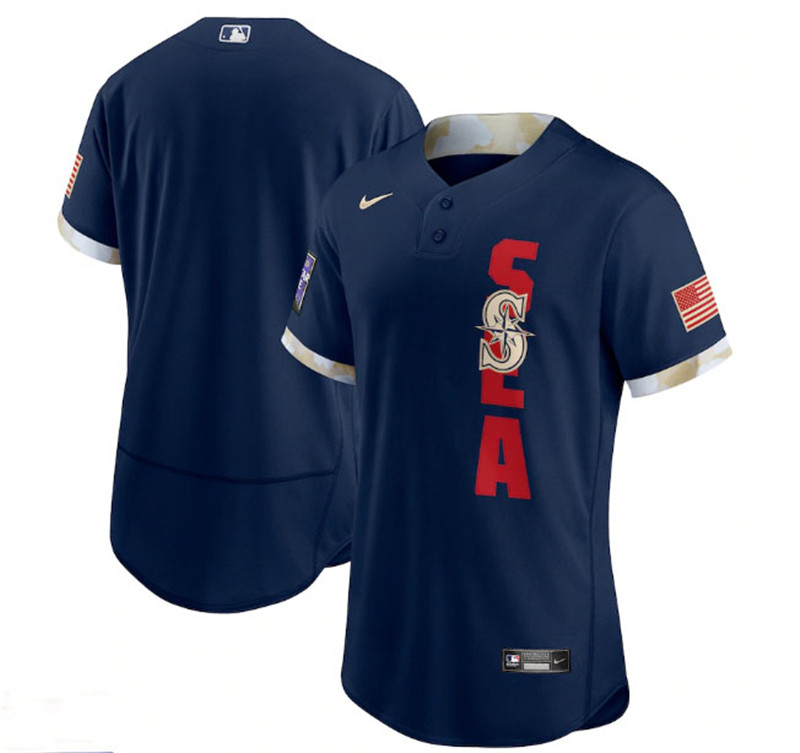 Mariners Blank Navy Nike 2021 MLB All Star Flexbase Jersey