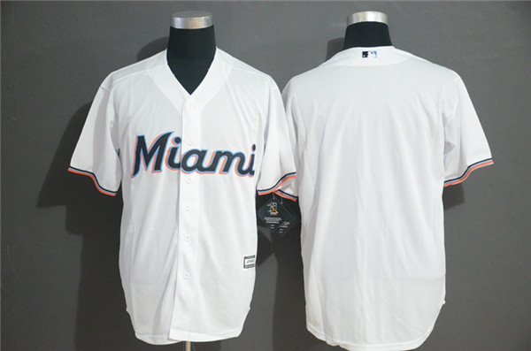 Marlins Blank White Cool Base Jersey