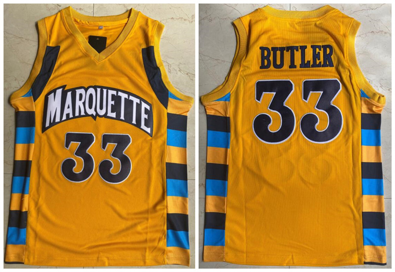 Marquette 33 Jimmy Butler Yellow College Basketball Jersey
