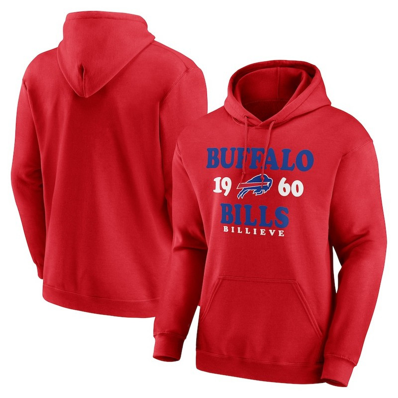 Men's Buffalo Bills Red Fierce Competitor Pullover Hoodie