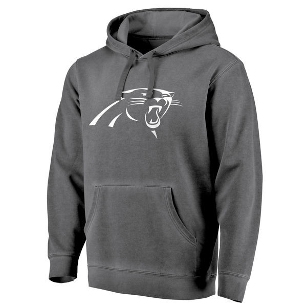 Men's Carolina Panthers NFL Pro Line by Fanatics Branded Black White Logo Shadow Washed Pullover Hoodie