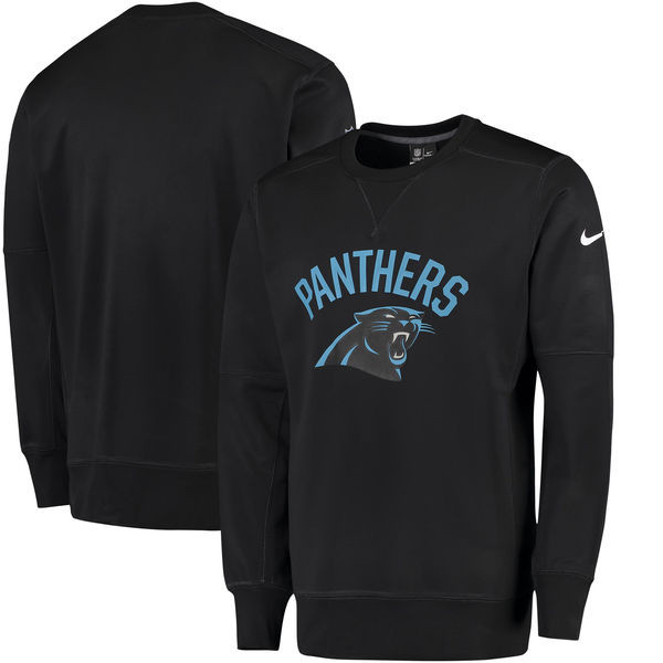Men's Carolina Panthers  Black Sideline Circuit Performance Sweatshirt