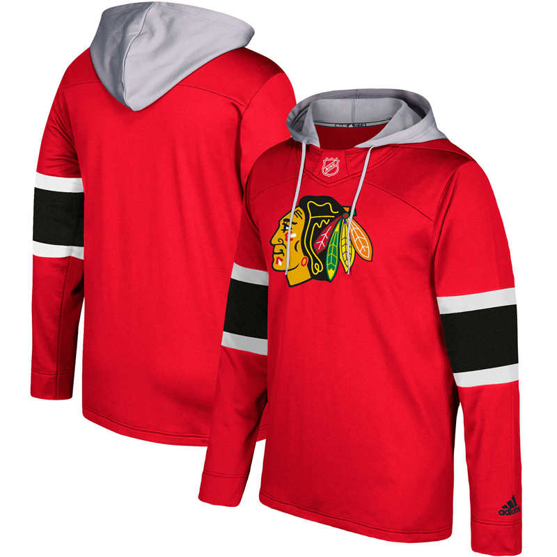 Men's Chicago Blackhawks  Red Silver Jersey Pullover Hoodie