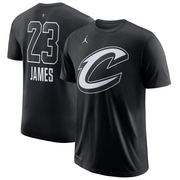 Men's Cleveland Cavaliers LeBron James Jordan Brand Black 2018 All Star Performance T Shirt