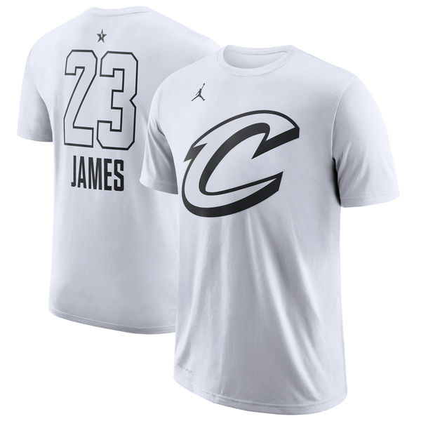 Men's Cleveland Cavaliers LeBron James Jordan Brand White 2018 All Star Performance T Shirt
