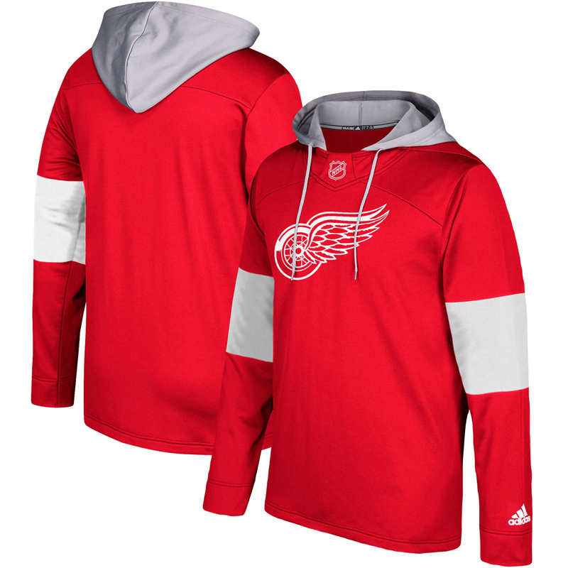 Men's Detroit Red Wings  Red Silver Jersey Pullover Hoodie