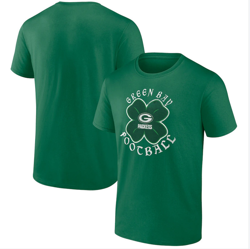 Men's Green Bay Packers Fanatics Branded Kelly Green Celtic Clover T Shirt