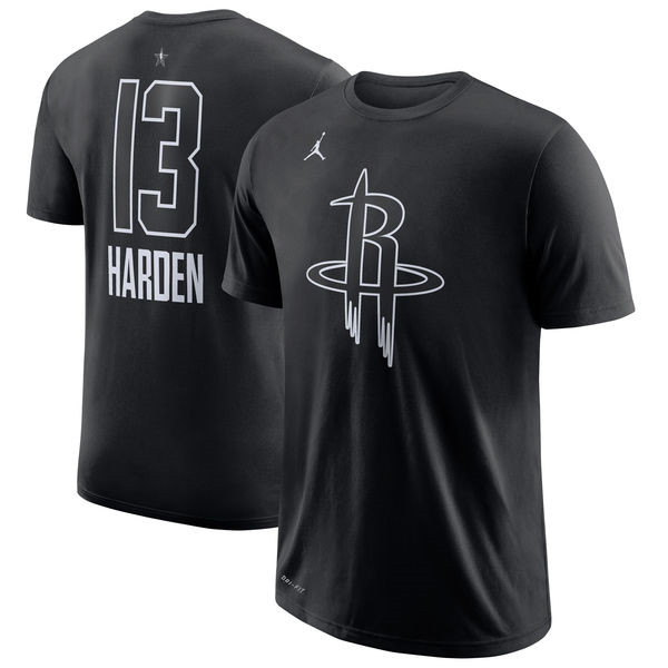 Men's Houston Rockets James Harden Jordan Brand Black 2018 All Star Performance T Shirt