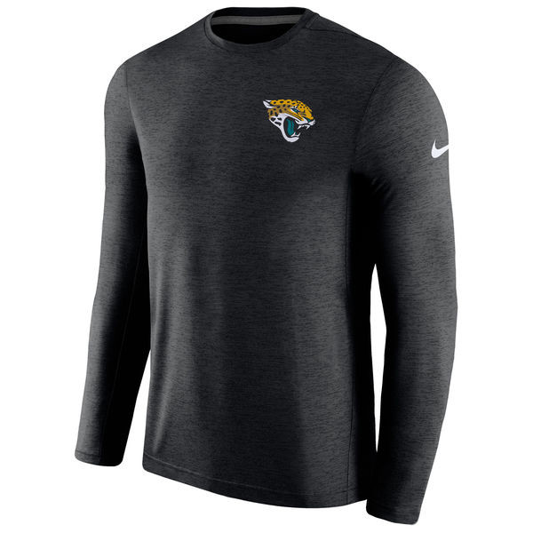 Men's Jacksonville Jaguars  Black Coaches Long Sleeve Performance T Shirt