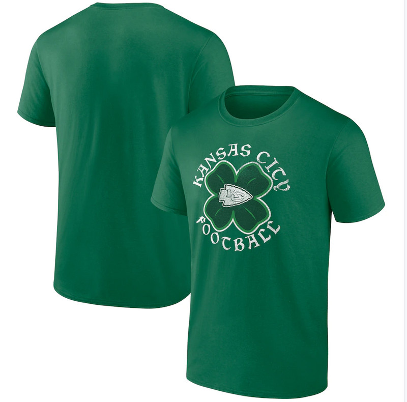 Men's Kansas City Chiefs Fanatics Branded Kelly Green Celtic Clover T Shirt