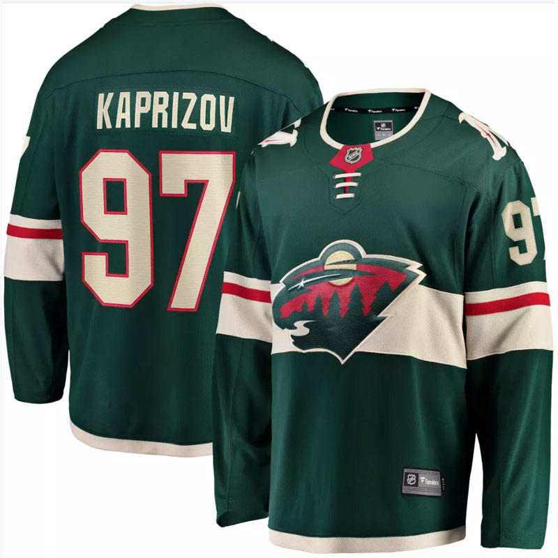 Men's Minnesota Wild Kirill Kaprizov 97 Green NHL Home Jersey