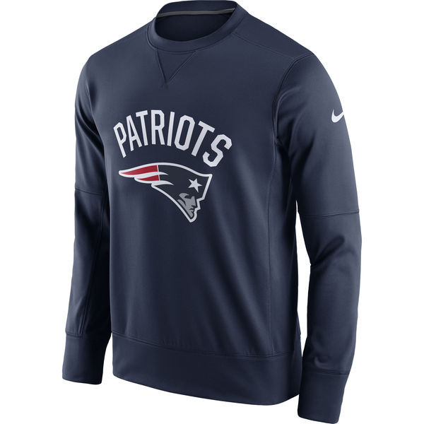 Men's New England Patriots  Navy Sideline Circuit Performance Sweatshirt