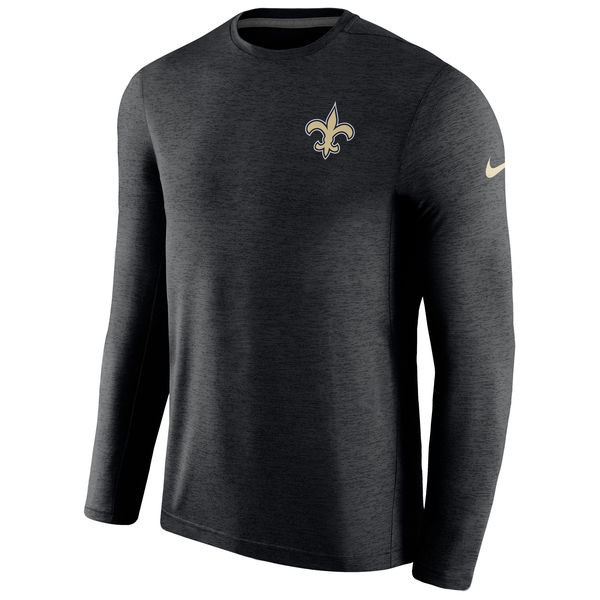 Men's New Orleans Saints  Black Coaches Long Sleeve Performance T Shirt