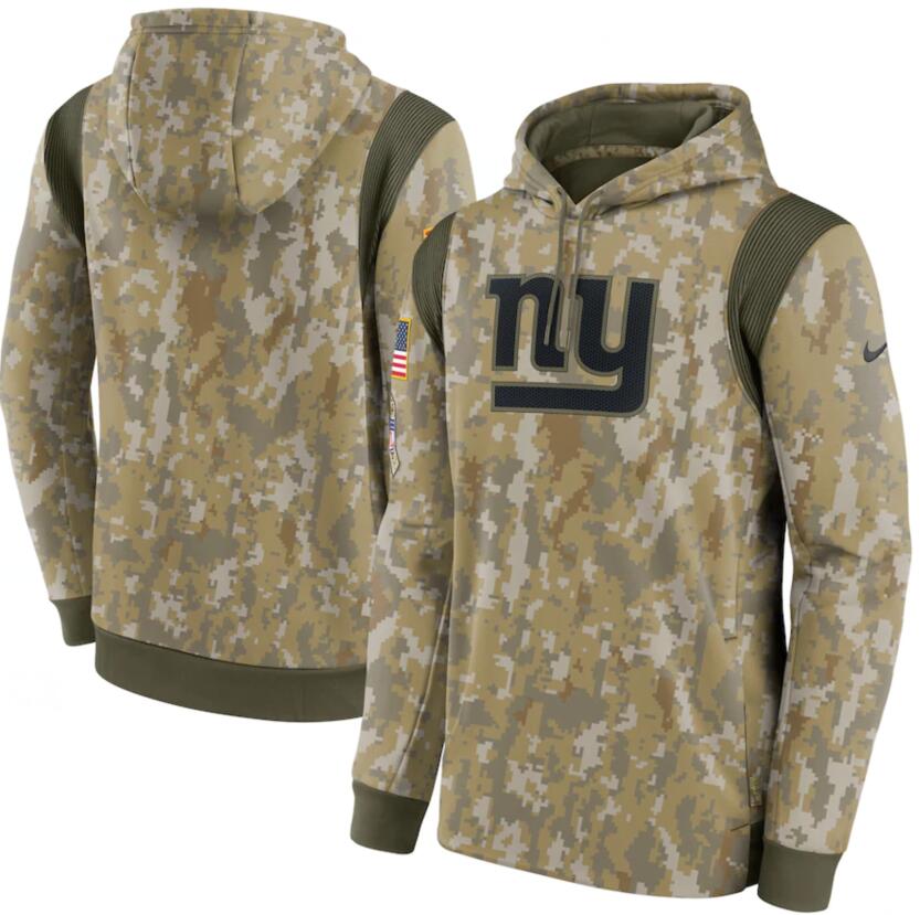 Men's New York Giants Nike Camo 2021 Salute To Service Therma Performance Pullover Hoodie