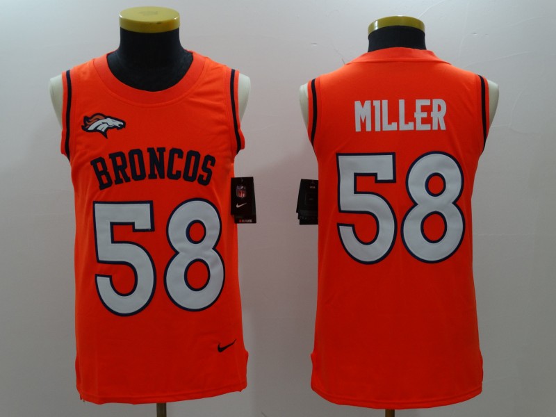 Men's  Denver Broncos #58 Von Miller Orange 2017 Tank Top NFL Jersey