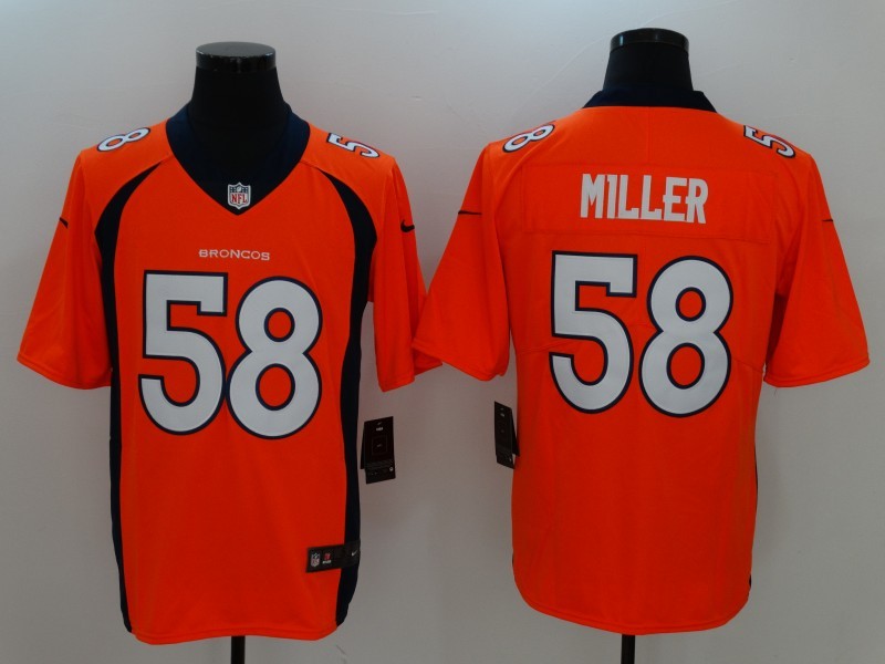 Men's  Denver Broncos #58 Von Miller Orange 2017 Vapor Untouchable Limited Stitched Jersey