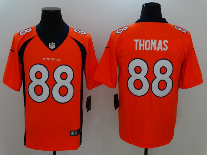 Men's  Denver Broncos #88 Demaryius Thomas Orange 2017 Vapor Untouchable Limited Stitched Jersey
