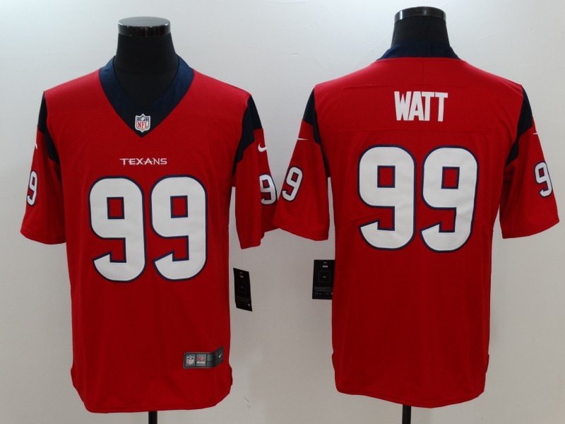 Men's  Houston Texans 99 J.J Watt Red 2017 Vapor Untouchable Limited Stitched Jersey