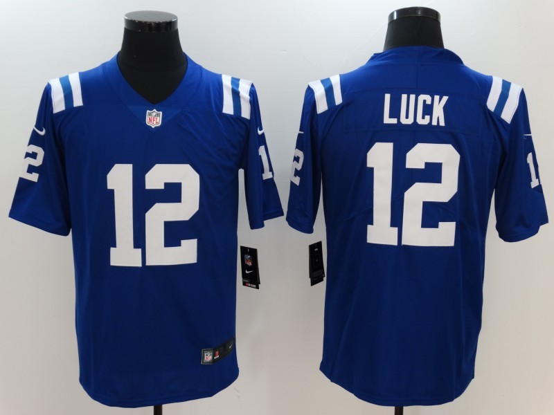 Men's  Indianapolis Colts 12 Andrew Luck Blue 2017 Vapor Untouchable Limited Stitched Jersey