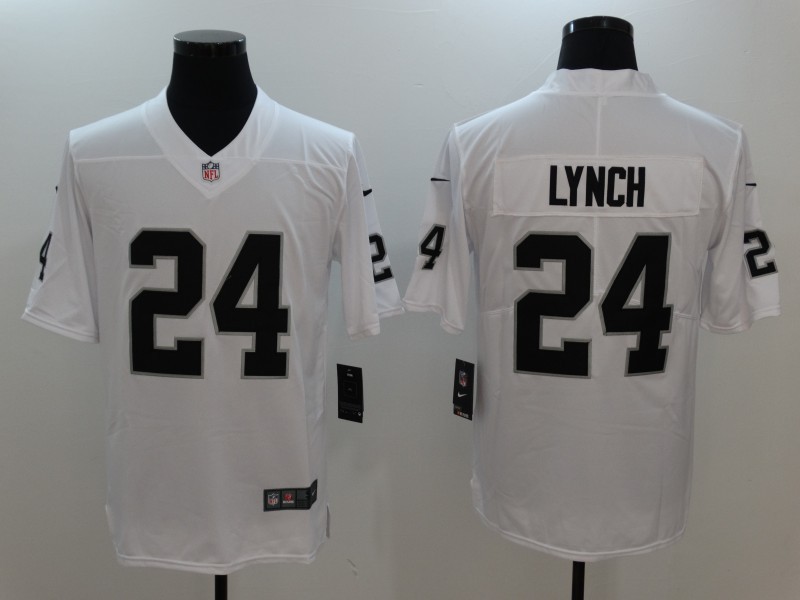 Men's  Oakland Raiders #24 Marshawn Lynch White 2017 Vapor Untouchable Limited Stitched Jersey