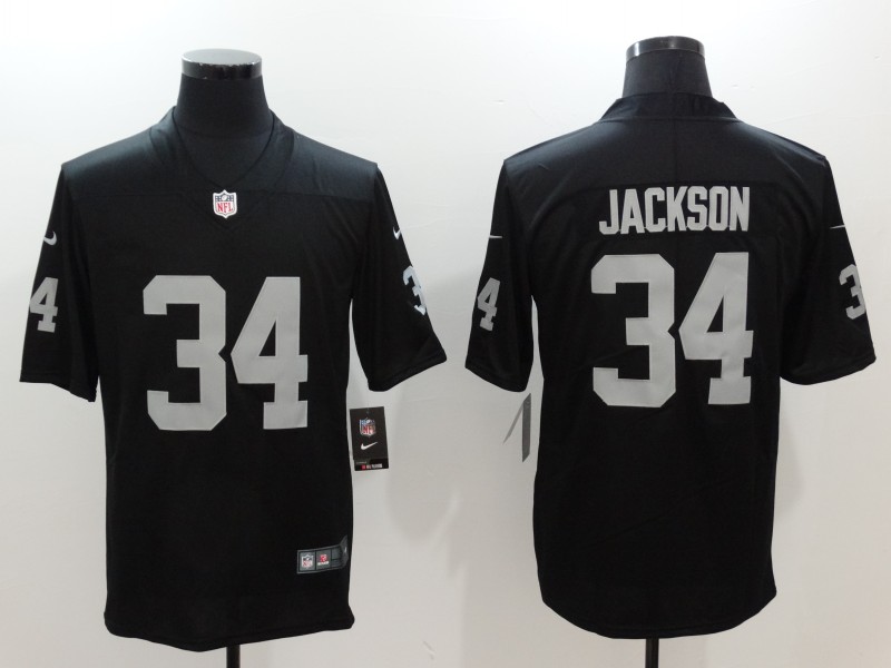 Men's  Oakland Raiders #34 Bo Jackson Black 2017 Vapor Untouchable Limited Stitched Jersey