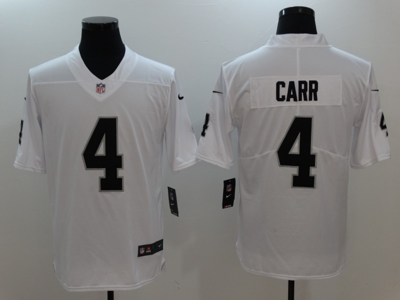 Men's  Oakland Raiders #4 Derek Carr White 2017 Vapor Untouchable Limited Stitched Jersey