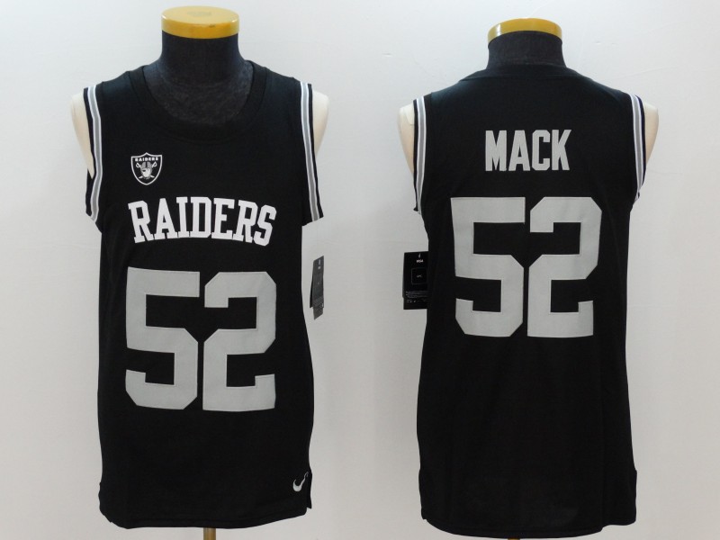 Men's  Oakland Raiders #52 Khalil Mack Black 2017 Tank Top NFL Jersey
