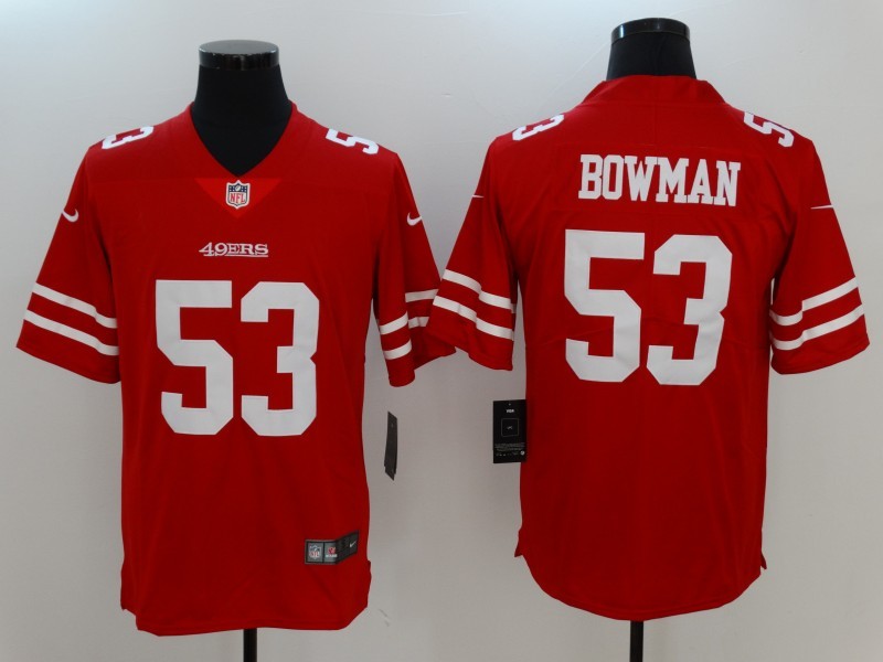 Men's  San Francisco 49ers #53 NaVorro Bowman Red 2017 Vapor Untouchable Limited Stitched Jersey