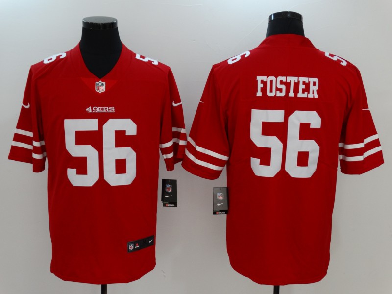 Men's  San Francisco 49ers #56 Arian Foster Red 2017 Vapor Untouchable Limited Stitched Jersey