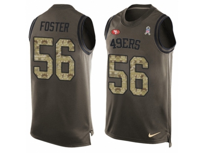 Men's  San Francisco 49ers #56 Reuben Foster Limited Green Salute to Service Tank Top NFL Jersey