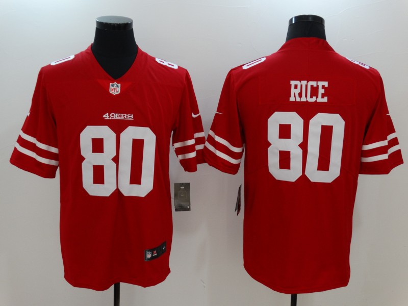 Men's  San Francisco 49ers #80 Jerry Rice Red 2017 Vapor Untouchable Limited Stitched Jersey