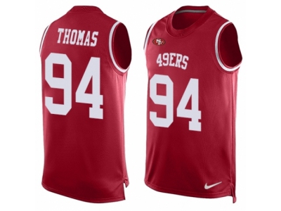 Men's  San Francisco 49ers #94 Solomon Thomas Limited Red Player Name & Number Tank Top NFL Jersey