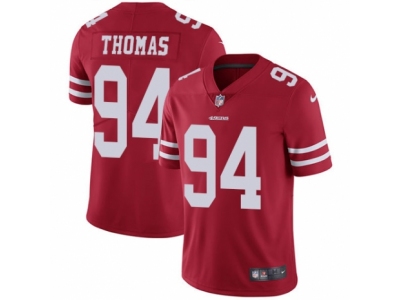 Men's  San Francisco 49ers #94 Solomon Thomas Vapor Untouchable Limited Red Team Color NFL Jersey