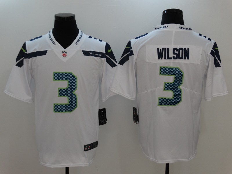 Men's  Seattle Seahawks #3 Russell Wilson White 2017 Vapor Untouchable Limited Stitched Jersey