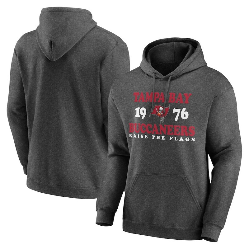 Men's Tampa Bay Buccaneers Heathered Charcoal Fierce Competitor Pullover Hoodie