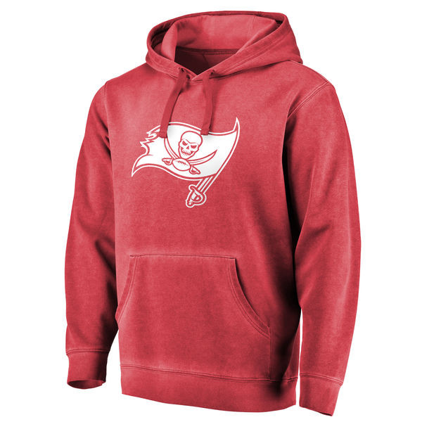 Men's Tampa Bay Buccaneers NFL Pro Line by Fanatics Branded Red White Logo Shadow Washed Pullover Hoodie