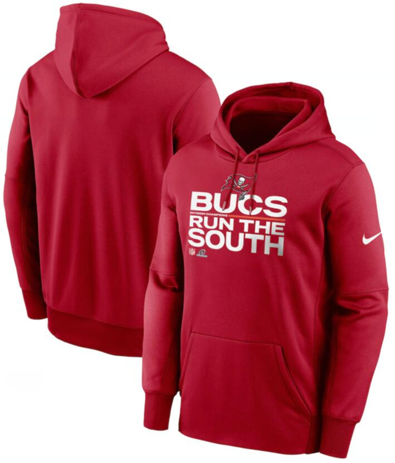 Men's Tampa Bay Buccaneers Nike Red 2021 NFC South Division Champions Trophy Collection Pullover Hoodie