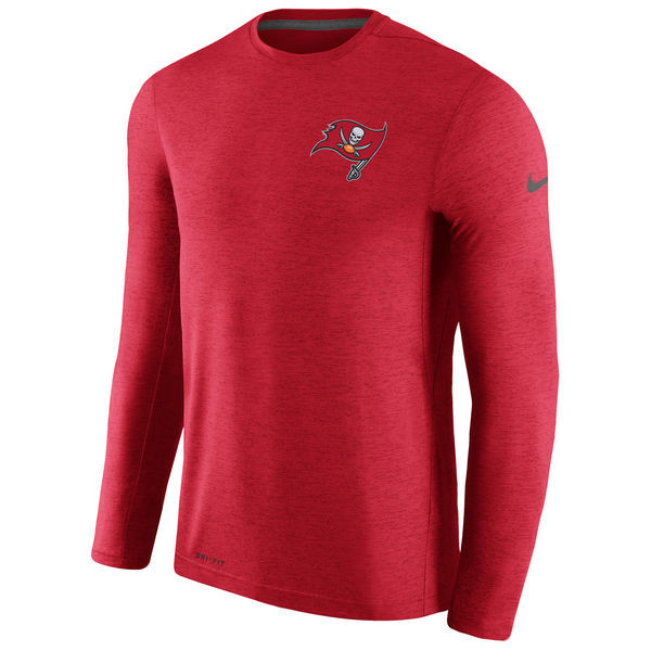 Men's Tampa Bay Buccaneers  Red Coaches Long Sleeve Performance T Shirt
