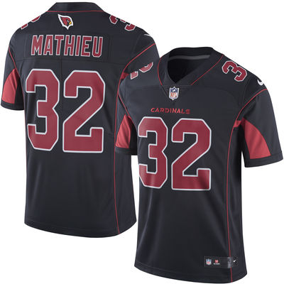 Men Arizona Cardinals 32 Tyrann Mathieu  Black Color Rush Stitched Limited Jersey