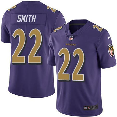 Men Baltimore Ravens 22 Jimmy Smith Limited Purple Rush NFL Jersey